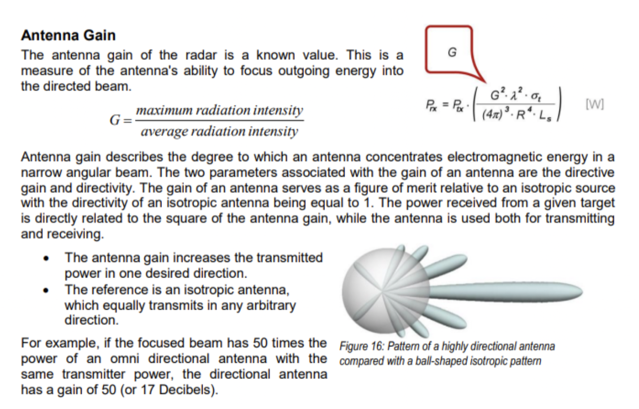 Diagram relating transmitted and received power