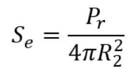 Equation for power density at the receiver