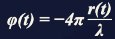 Phase difference as a function of time formula.