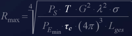 Range equation including the pulse compression gain term.