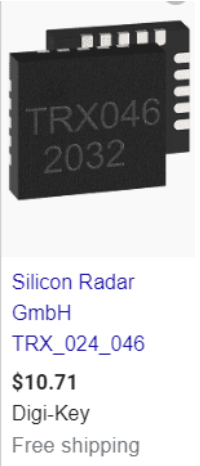 MMIC transceiver module for an FMCW radar.