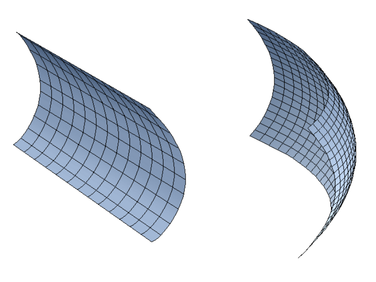 Single curvature and double curvature reflectors