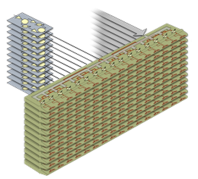 Planar array of a phased array antenna