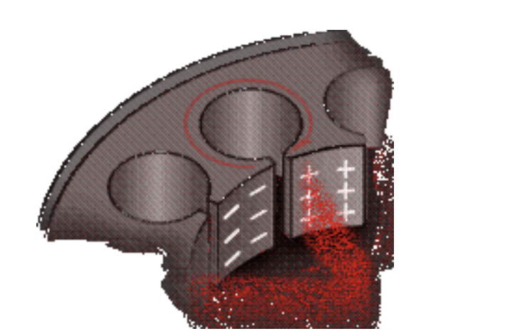 Interaction between a cavity resonator and the rotating space-charge wheel