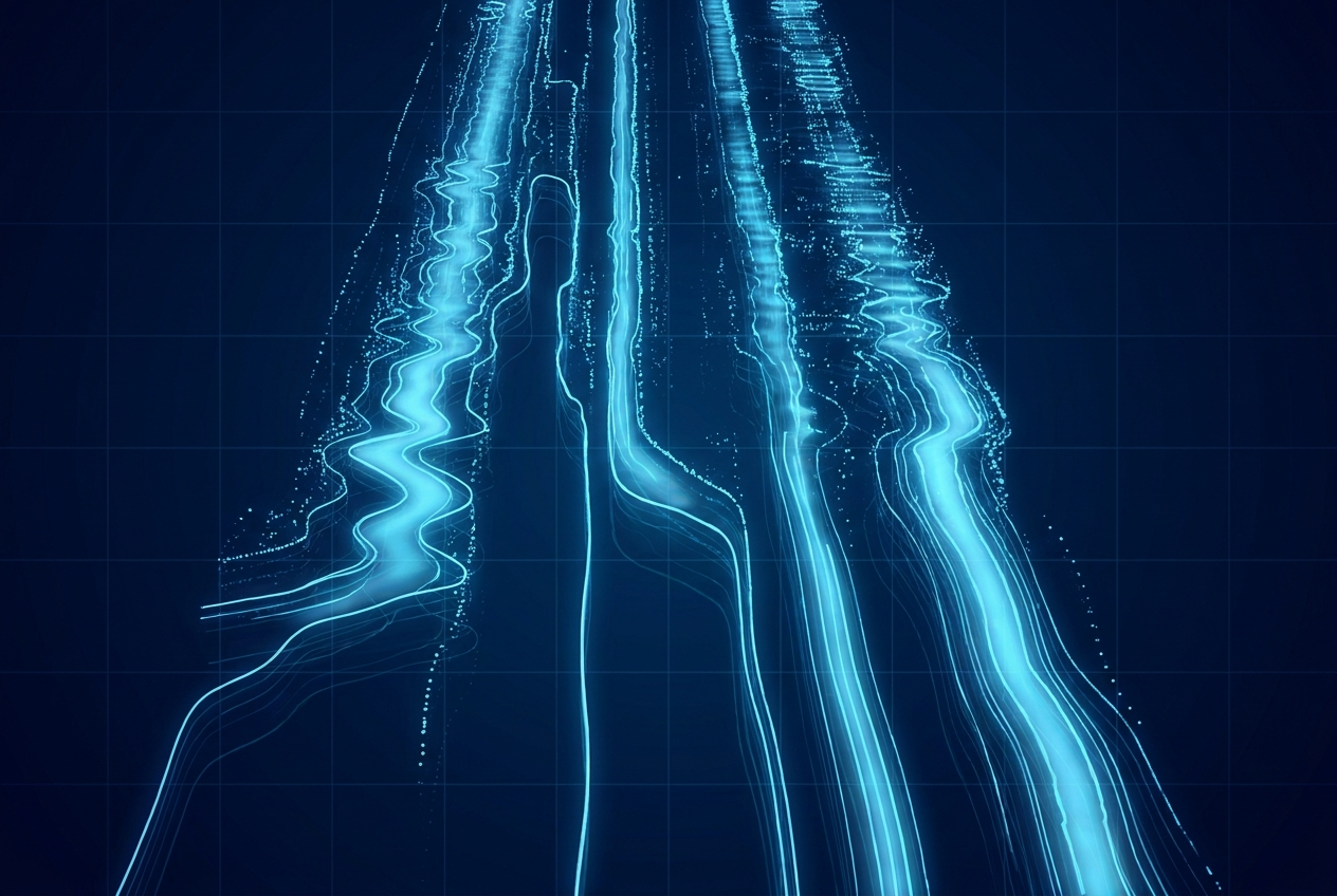 A spectrogram, or waterfall, plots frequency against time with amplitude shown as color.
