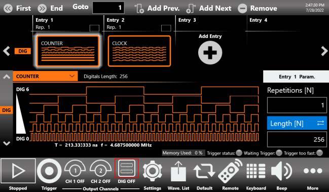 Simple Rider PPG pulse pattern generator mode interface