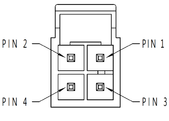 Power connector pin assignment, 4-pin double-row header