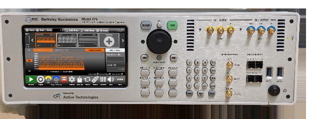 Model 676 front panel with touch display and analog and digital output connectors