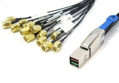 Mini-SAS HD to SMA breakout cable for digital outputs