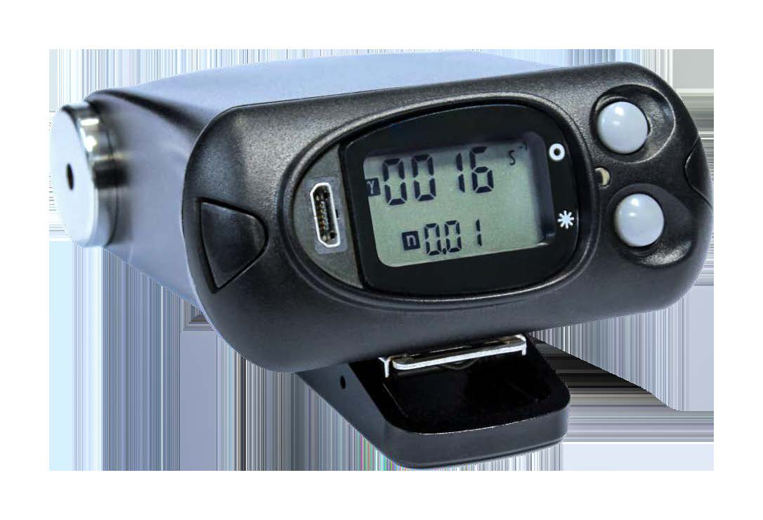 PM1703GNA-II MBT showing count rate and dose rate on the LCD