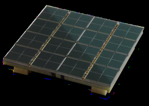 SiPM array tiled to cover a crystal face