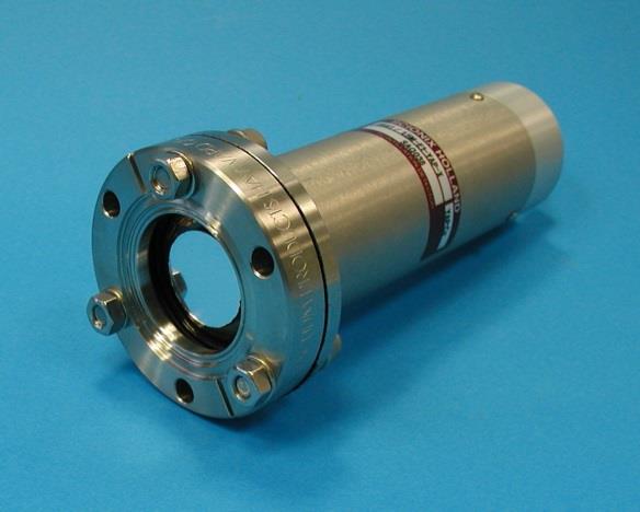 YAP:Ce scintillation crystal detector assembly with flanged housing and PMT