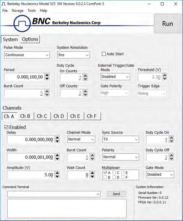 525 application shown in default state