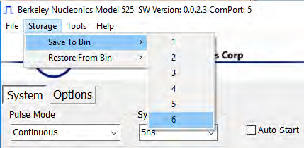 525 application saving to bin
