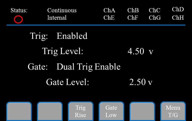 577 Channel Multiplexer menu showing the Mux bit field