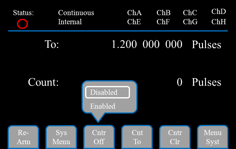 577 screen showing an external-clock lock error