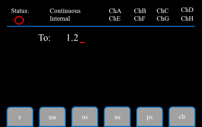 577 LCD showing a menu with Blue Soft Key unit labels