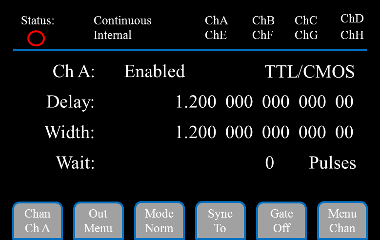 577 menu setting the output reference (Ref) to 10 MHz or T0