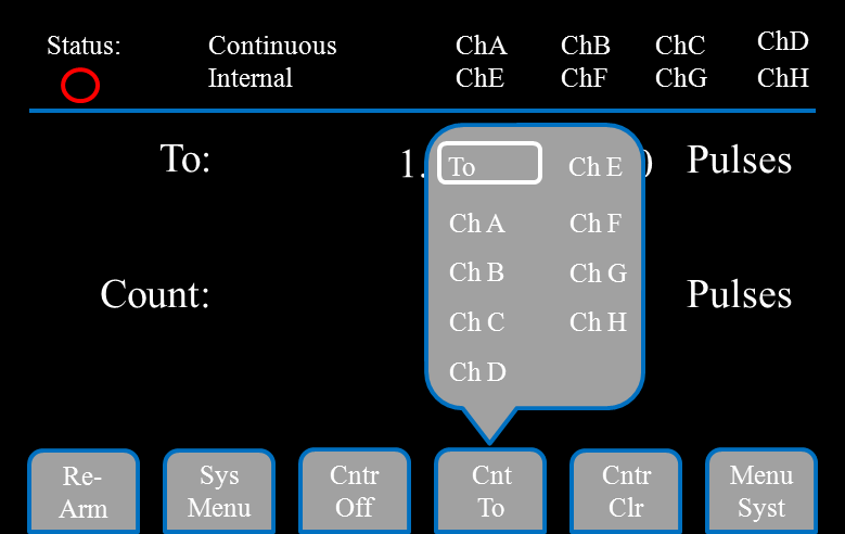 577 menu showing the ReArm soft key