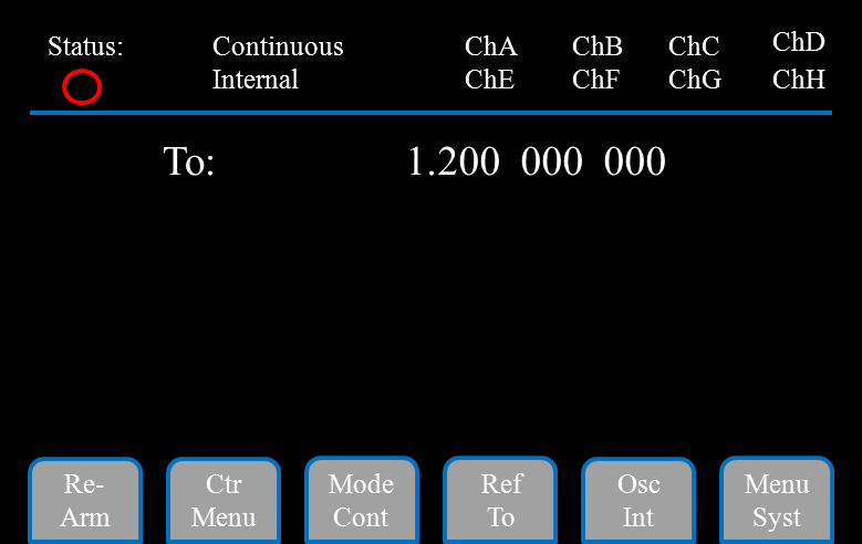 577 System menu in Continuous mode showing the T0 rate