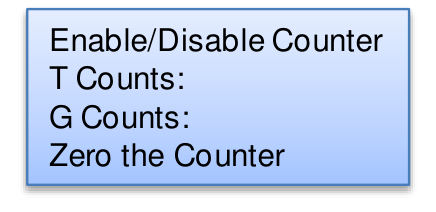 Dual trigger Counter Menu box adding G Counts alongside T Counts.