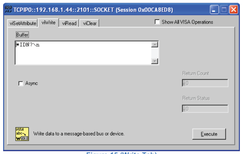 Figure 15. Write Tab.