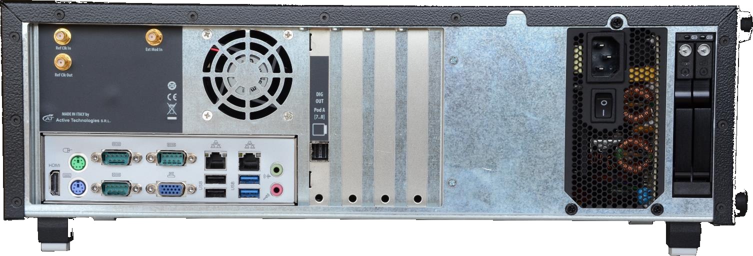 Rear panel layout of the Berkeley Nucleonics Model 675-2C arbitrary waveform generator