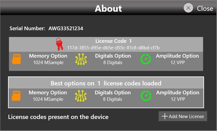License page with Add New License button