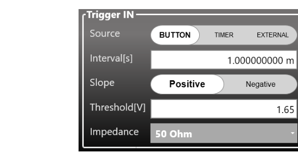 Trigger In settings page