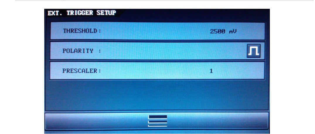 External trigger settings