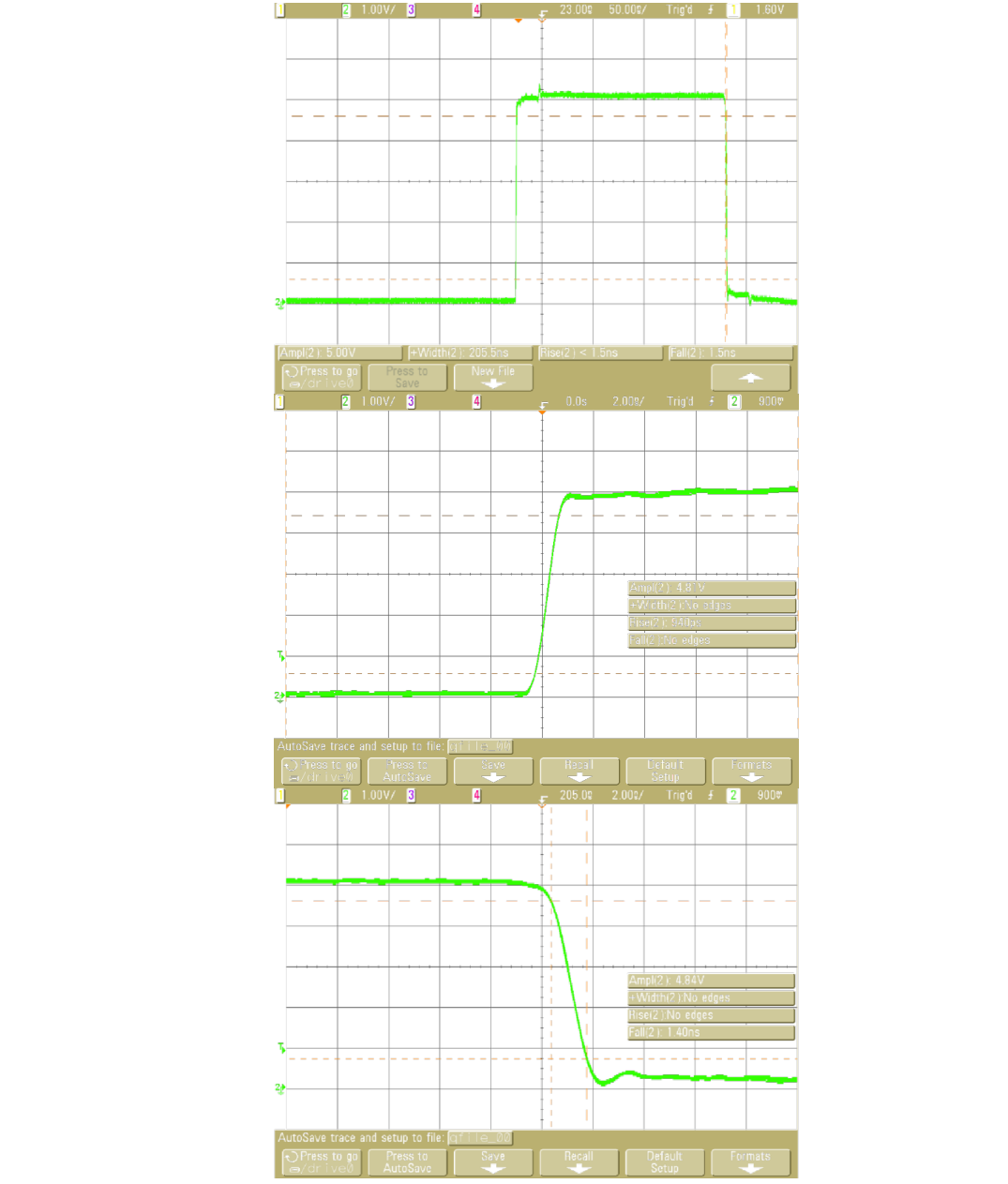Main pulse oscilloscope result
