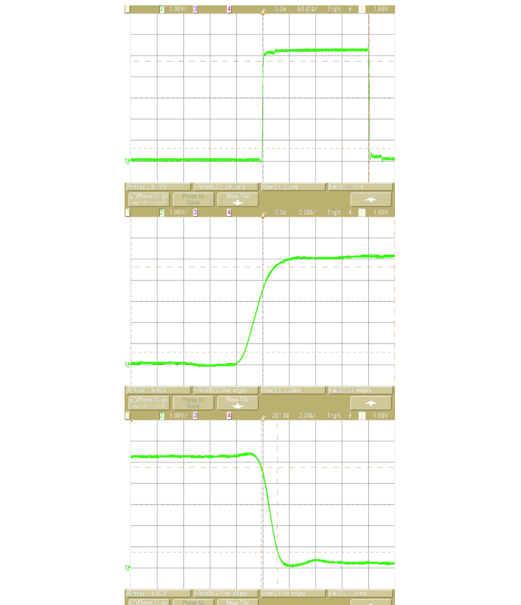 Auxiliary pulse oscilloscope result