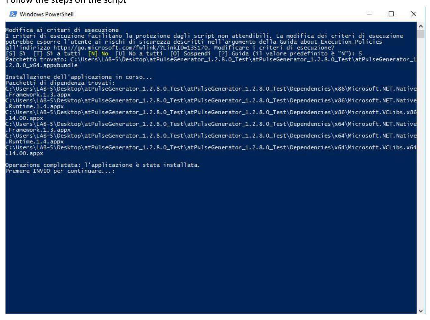 Add-AppDevPackage.ps1 running in PowerShell