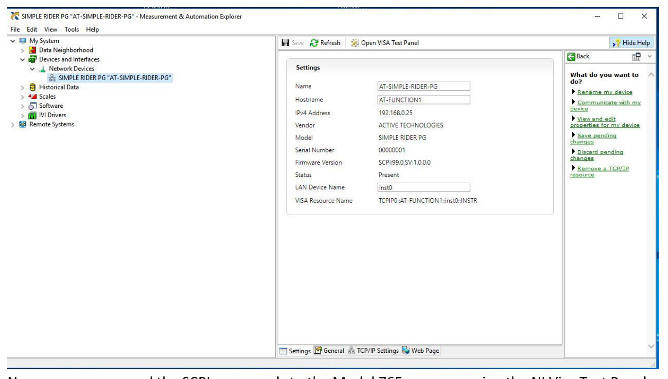 Review resource details and Finish; resource in Network Devices list