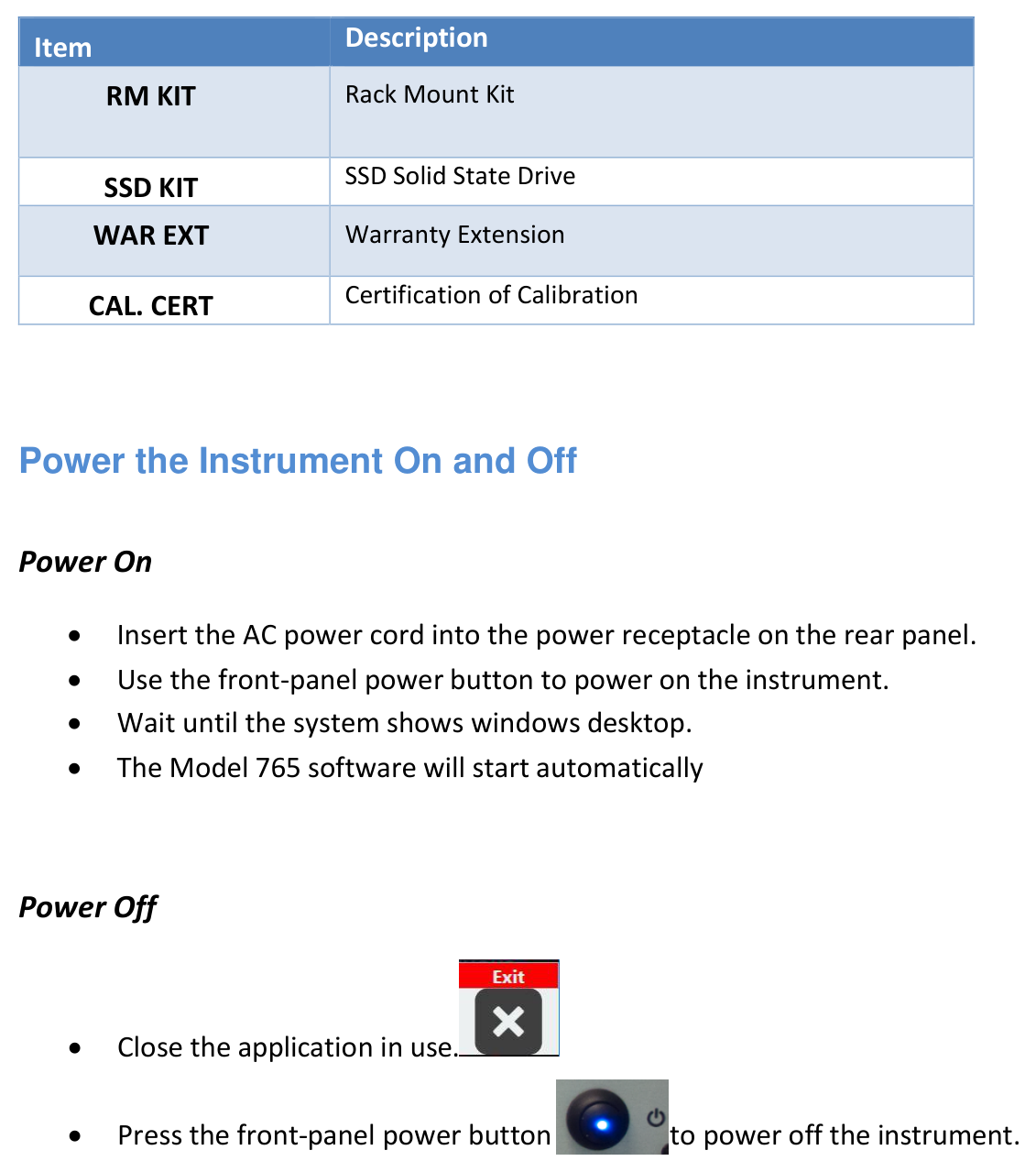 Model 765 user manual page 13