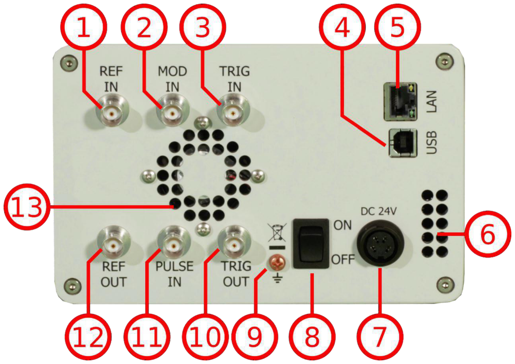 865B-40 rear panel with numbered callouts