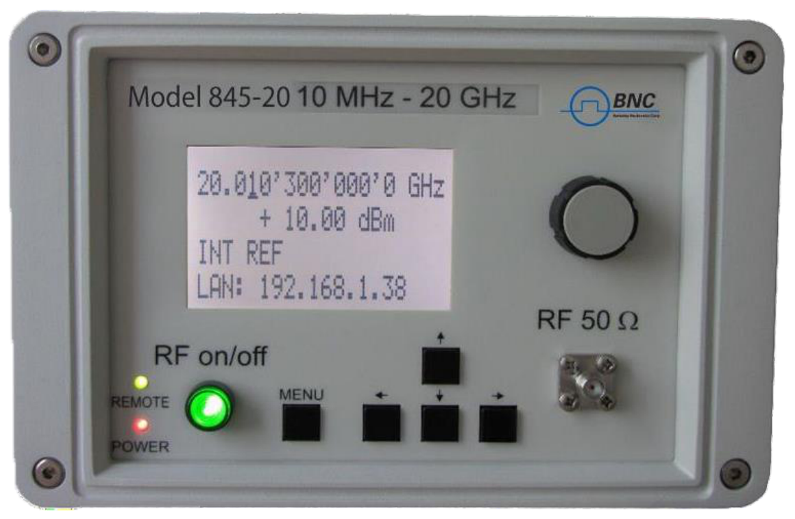 Model 835/845 front panel