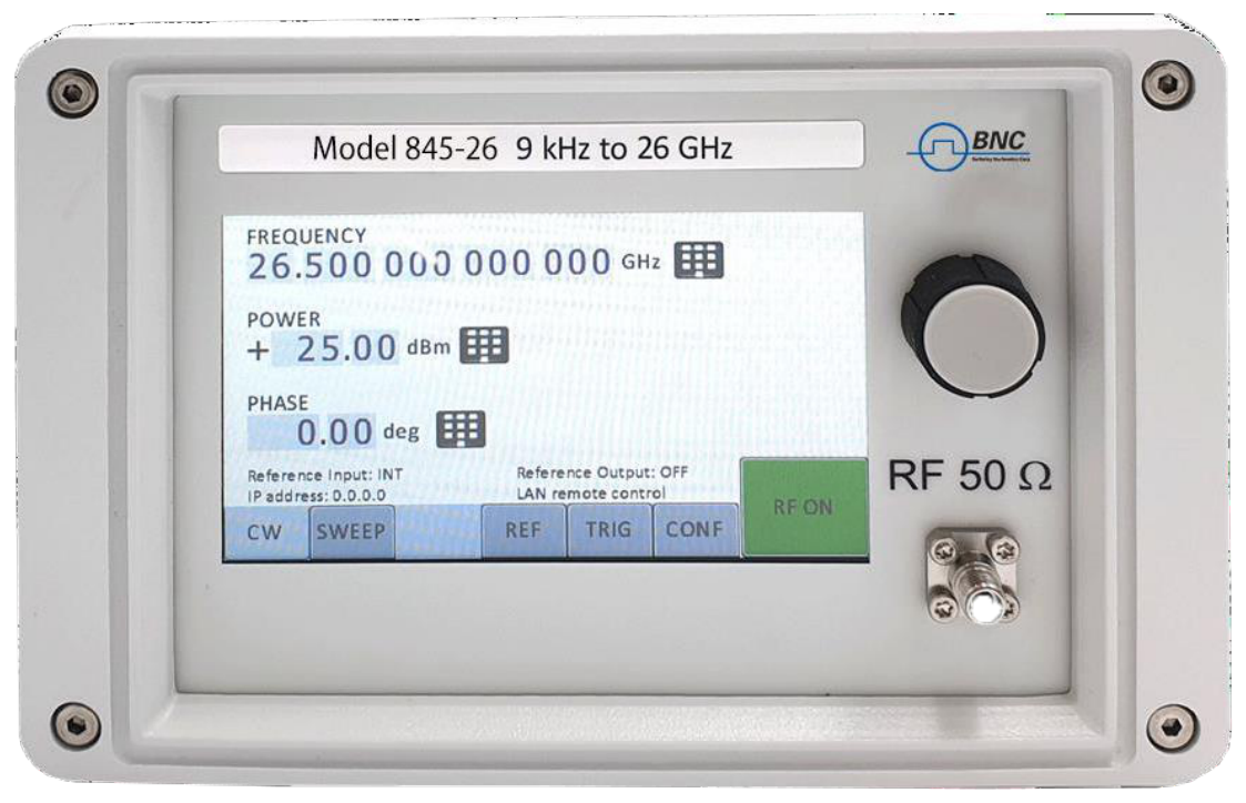 Model 835/845-TP and 865B front panel with touch display