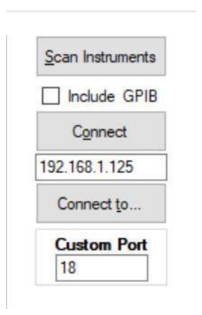 Control tab Custom Port field to overwrite the default port