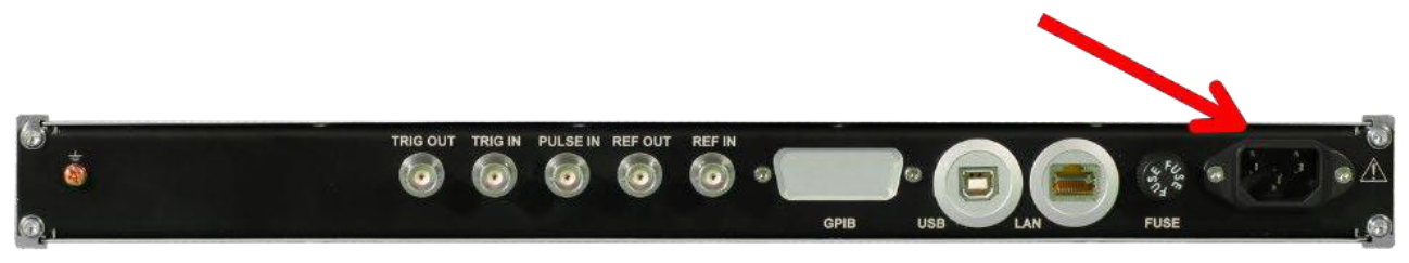Position of the power connector on the 1U case