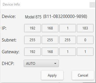 IP info and configuration dialog