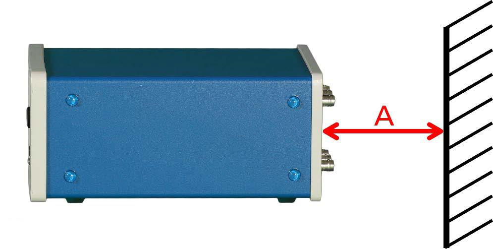 Minimum distance A for the compact / benchtop chassis