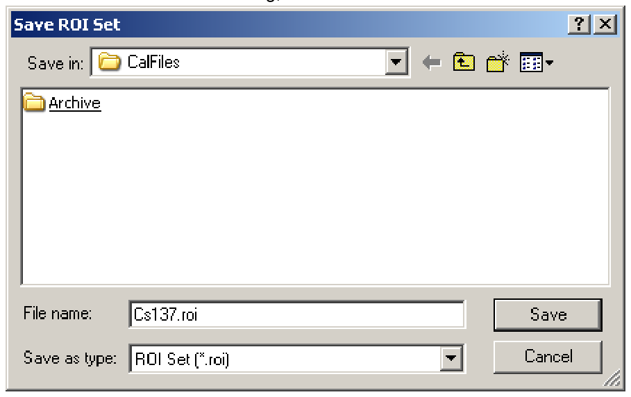 Save ROI Set dialog