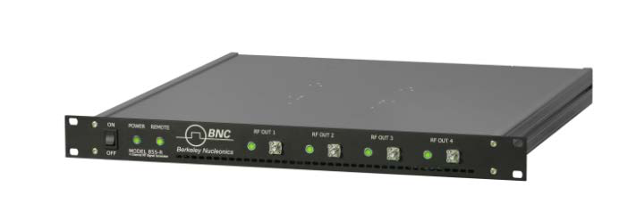 Berkeley Nucleonics Model 855B four-channel RF and microwave signal source, 1U rack unit with RF OUT 1 through RF OUT 4 front-panel connectors