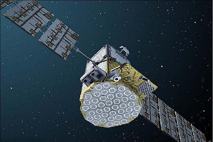 Phased-array satellite antenna in orbit