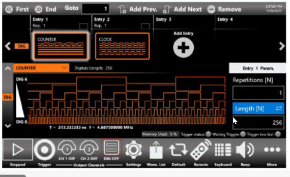 Digital pattern mode interface