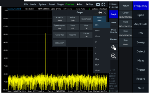 SpectraCore screenshot: Multiple Unit Display.
