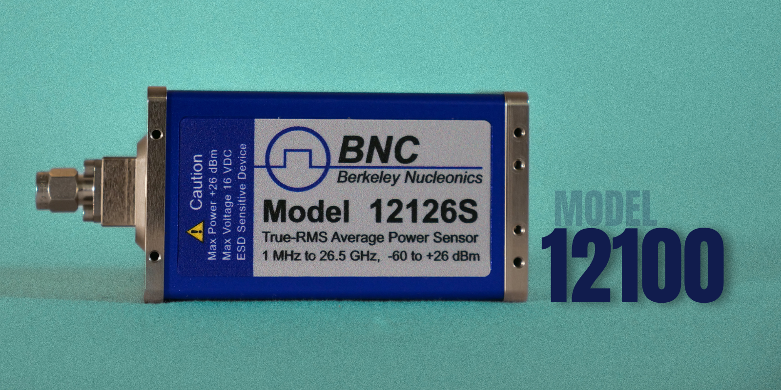 The Model 12100 Series True-RMS average power sensor (Model 12126S shown).
