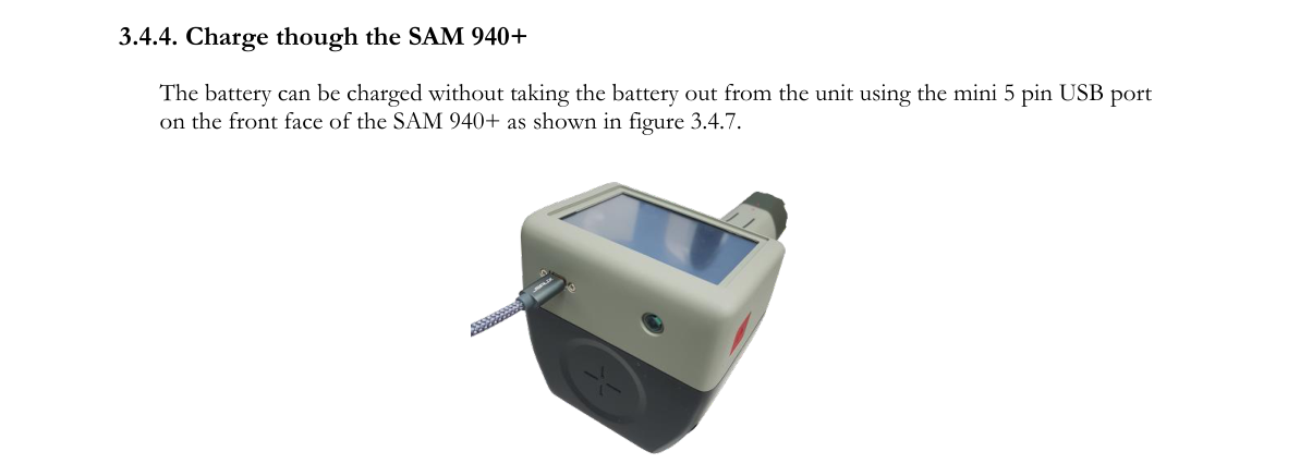 USB port and charge the battery