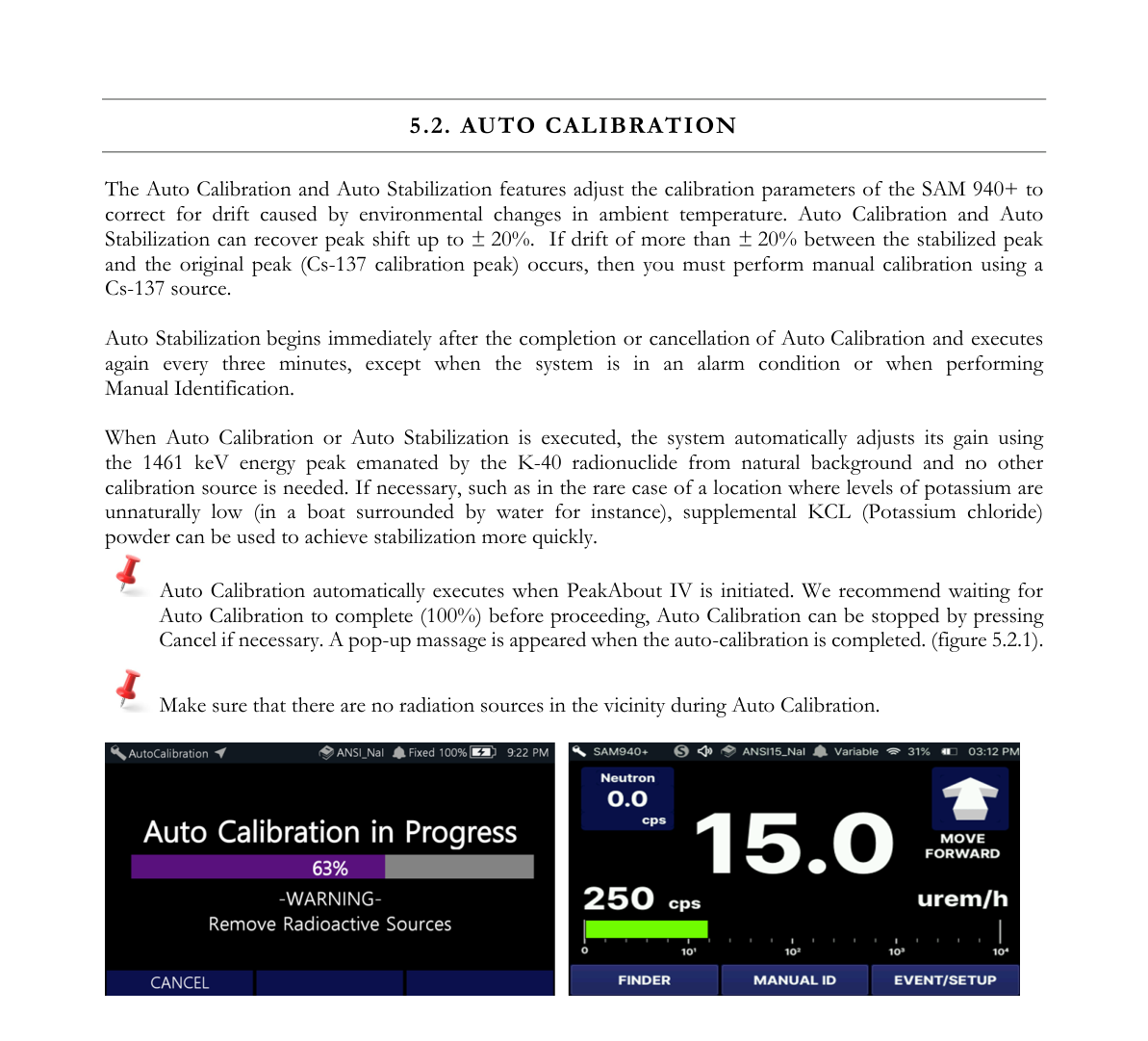 Auto Calibration example
